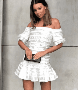 Asilio silver and white mini dress size 6