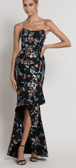 Bariano SELENE STRAPLESS MULTI-LACE GOWN B39D10-HL for rent on The Volte - image 1