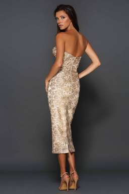Elle Zeitoune Jayce Gold Dress size 12 for rent on The Volte - image 2
