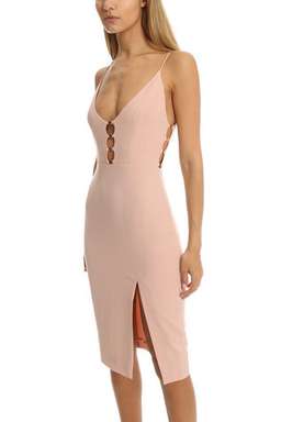 Zimmermann Crepe Link Midi Dress Pink Size 8