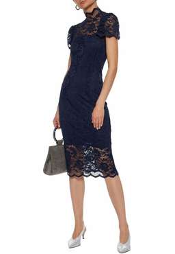 Ganni Flynn Stretch-Lace Turtleneck Dress size 6 for rent on The Volte - image 3