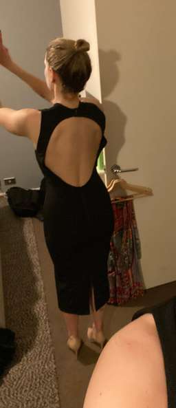 Camilla & Marc Backless Black Dress Size 8