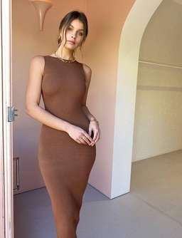 Bec & Bridge Sorbet Summer Midi Dress - Chocolate - Size 6