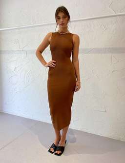 Bec & Bridge Sorbet Summer Midi Dress - Chocolate - Size 6