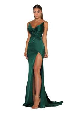 Portia & Scarlett Hugo Gown Emerald Green Size 2  for rent on The Volte - image 1