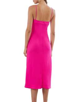 BY JOHNNY Neon Bias Slip Midi Dress Pink Size 10