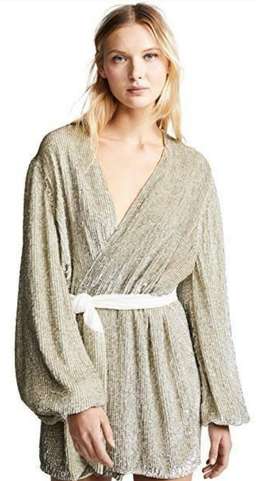 Retrofete Gabrielle Robe Dress Champagne Size 6