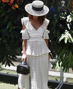 Self Portrait Monochrome Stripe Dress Size 6