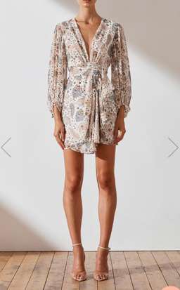 Shona Joy Miller Plunge Mini Dress Size 12 