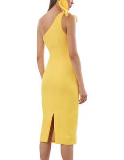 By Johnny Pollen Tie Midi Dress Yellow Size 6