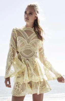 Thurley Chameleon Coachella Mini Dress Yellow Size 12 for rent on The Volte - image 3