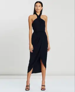 Shona Joy Knot Dress NAVY 12 for rent on The Volte - image 1