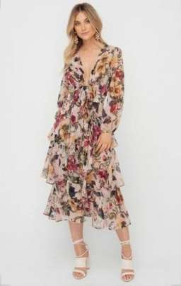 Sheike floral tier dress for rent on The Volte - image 1