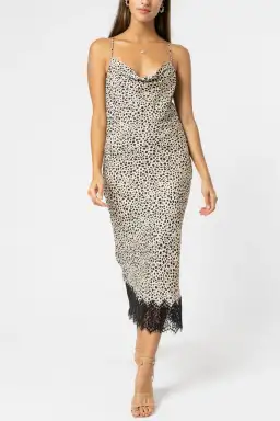 Rebecca Vallance Anya Slip Midi Dress Print Size 8 for rent on The Volte - image 1