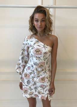 By Nicola Eternal Dress White Winter Floral size 8 for rent on The Volte - image 1