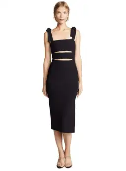 Bec & Bridge Tasha Cutout Midi Dress Black Size AU 6