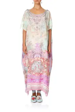 Camilla Slim Line Round Neck Kaftan Electron Libre Print Size 12 for rent on The Volte - image 1