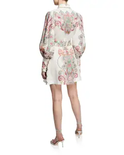 Zimmermann Ninety Six Shirt Dress Print Size 8