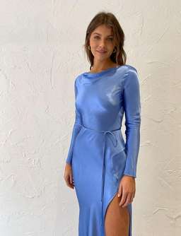Bec & Bridge Delphine Long Sleeve Midi Dress Cornflower Blue Size 10 for rent on The Volte - image 2