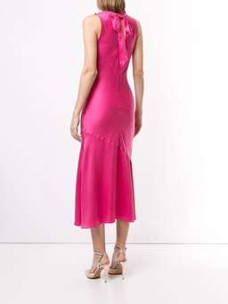 Rebecca Vallance Sophia Silk Midi Dress pink size 6