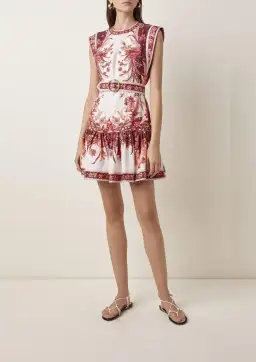 Zimmermann Wavelength Fluted Mini Dress Print Size 0 / AU 8 for rent on The Volte - image 1