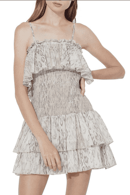 Aje Esme Smocked Mini Dress White Size 6 for rent on The Volte - image 3