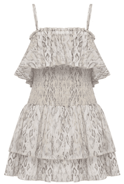Aje Esme Smocked Mini Dress White Size 6 for rent on The Volte - image 4