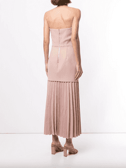 Dion Lee Linear Crepe Pleated Midi Dress Pink Size 6 for rent on The Volte - image 2
