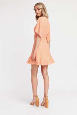 Kookai Saint Ives Vee Dress Orange Size 38 (Aus10)