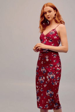 Keepsake The Label Cherished midi dress in Raspberry Bloom Size 10