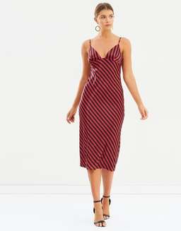 Shona Joy Bias Slip Midi Red and Navy Stripe Size 6 for rent on The Volte - image 2