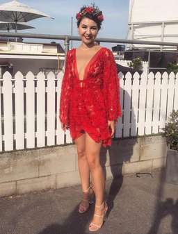 Judy Copley Couture Red Poppy Dress Size 6 