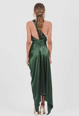 One fell swoop philly dress in silk jungle green/size 6