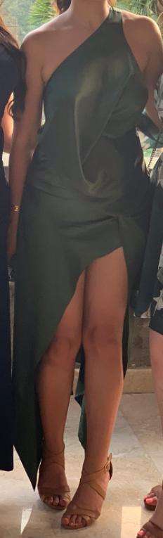 One fell swoop philly dress in silk jungle green/size 6