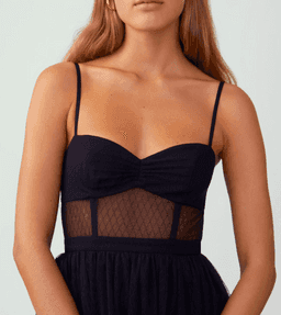 Fame and Partners, Black Corset Tiered Gown