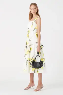 Aje Mimosa Bandeau Midi Dress Wattle Print Size 4 for rent on The Volte - image 2