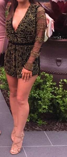 Eliya the Label Petrani Beaded Playsuit Black Size 6 for rent on The Volte - image 3