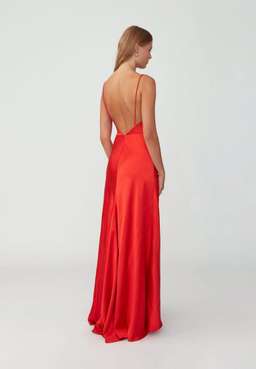 Fame & Partners Red Strappy Draped Gown  Size 10