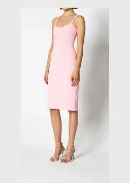 Scanlan Theodore Crepe Knit Bustier Dress Pink Size 8 for rent on The Volte - image 1