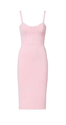 Scanlan Theodore Crepe Knit Bustier Dress Pink Size 8 for rent on The Volte - image 5