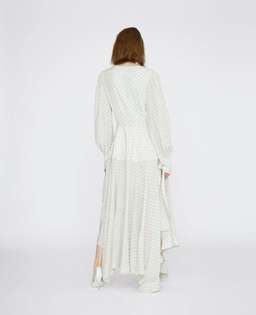 Stella McCartney Asymmetric Monogrammed Silk Deep V-neck Dress size 10