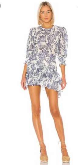 LoveShackFancy - Lorelei Ruffle Floral Mini Dress for rent on The Volte - image 5