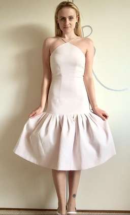 By Johnny Fit and Flare Midi Dress Pale Pink Size 6 for rent on The Volte - image 3