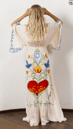 Fillyboo Strange Magic embroidered maternity dress - Light Blush  for rent on The Volte - image 2