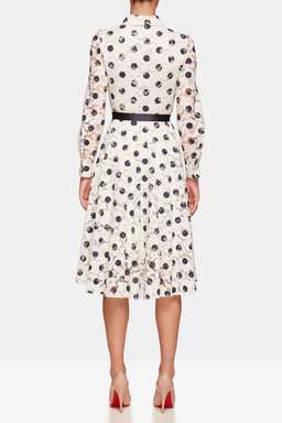 Carolina Herrera Polka Dot Midi Dress Print Size 8 for rent on The Volte - image 3