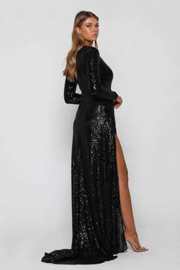 Elle Zeitoune / Fountaine / Black Sequins / Size 10 for rent on The Volte - image 2