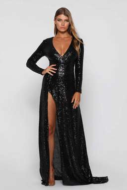 Elle Zeitoune / Fountaine / Black Sequins / Size 8 for rent on The Volte - image 1