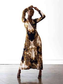 Mónica The Label Baroque Print Wrap Dress Size 12