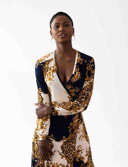 Mónica The Label Baroque Print Wrap Dress Size 12