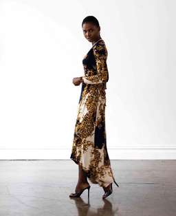 Mónica The Label Baroque Print Wrap Dress Size 12